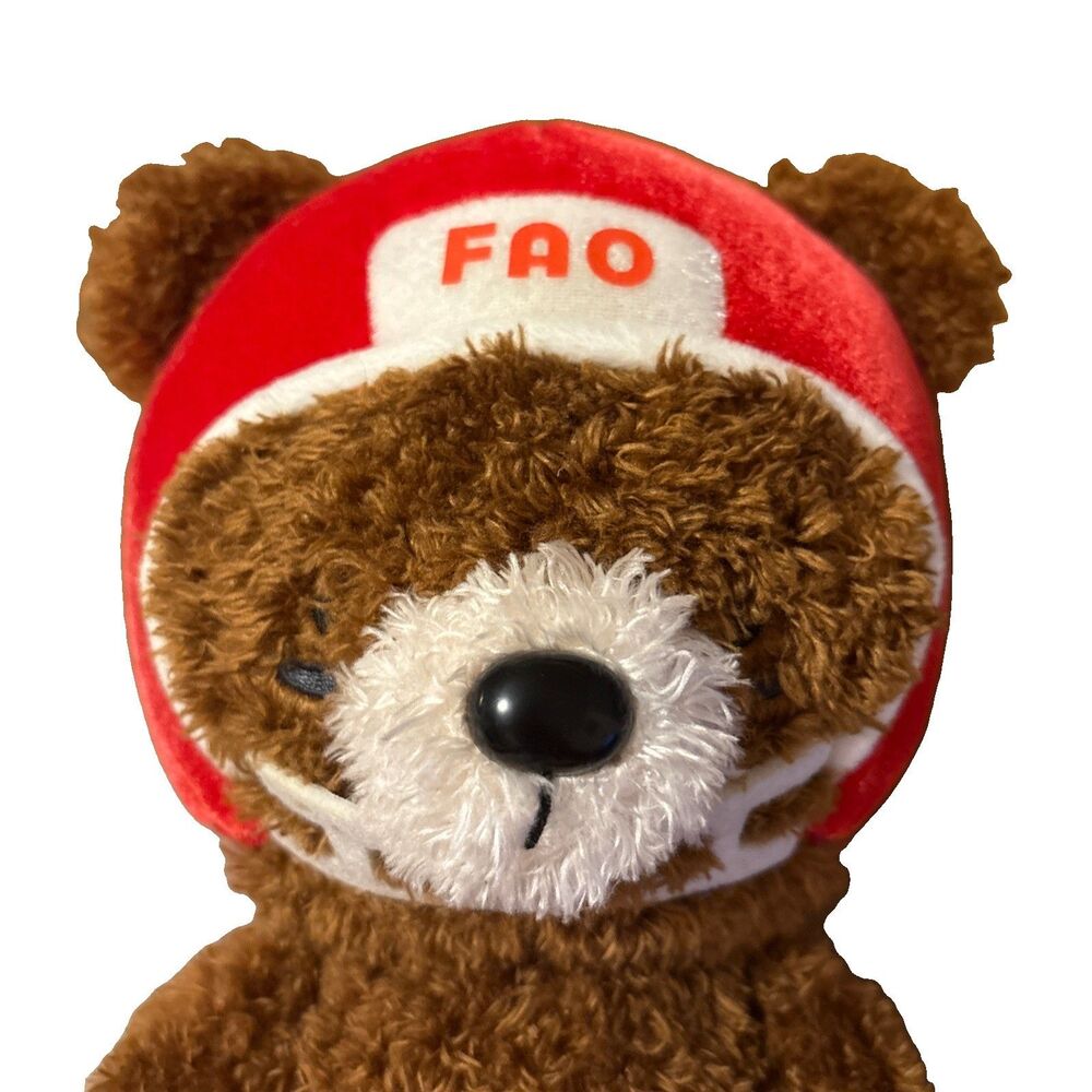 FAO Schwarz Huddle Buds 9" Brown Red Football Helmet Teddy Bear Plush 2025